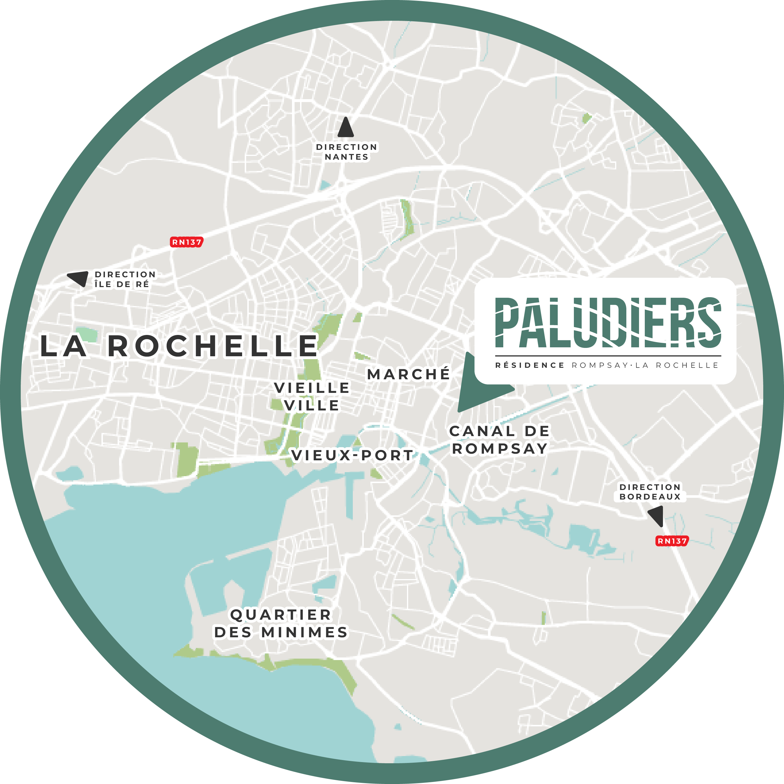 Plan de localisation de la résidence Paludiers à Rompsay - La Rochelle